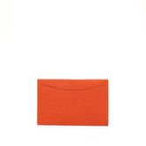 Portacarte in pelle martellata arancio con 2 tasche